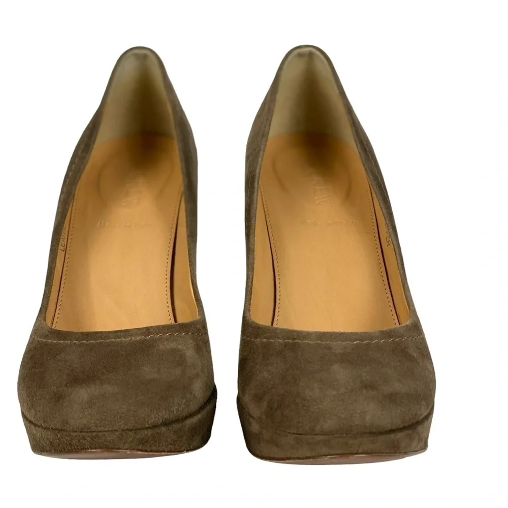 J. Crew Gray Taupe Suede Heels Size 8.5 Made in Italy